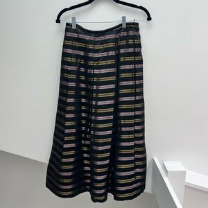 Vintage large Victor Costa for Saks Fifth Avenue black and metallic a-line skirt